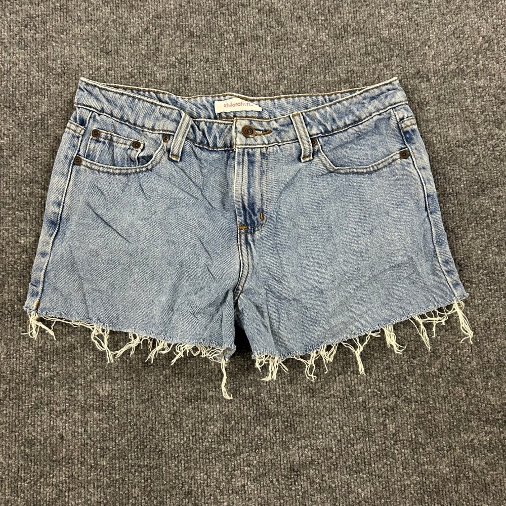 Xhilaration Denim Shorts Womens Size 9 Blue Cotton Raw Hem Frayed Casual Summer
